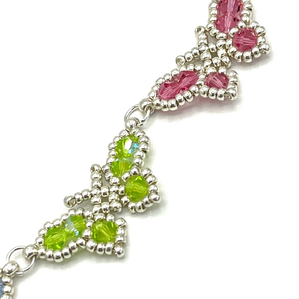 HAND CRAFTED Crystal Butterfly Necklace with Silver Chain - Picture 7 of 10